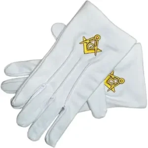 Golden G Masonic gloves
