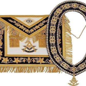 Hand-embroidered Masonic apron set
