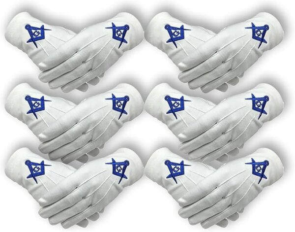 Freemason white cotton gloves