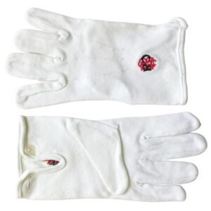 Embroidered White Cotton Gloves