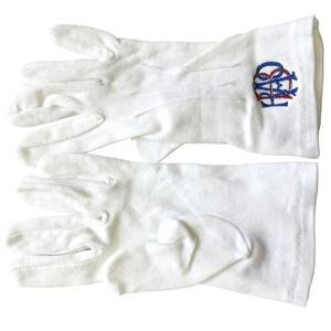 Red Blue Embroidery Cotton Gloves