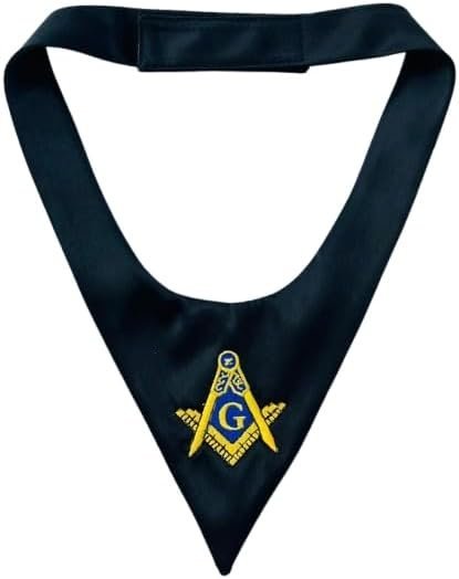 Masonic Master Mason Cravat Square Compass Tie Black Freemason Fraternity New