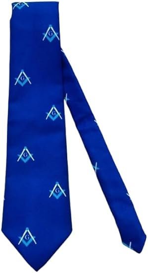Masonic Square Compass Silver & Blue Necktie – Masonic Regalia Master Mason Necktie