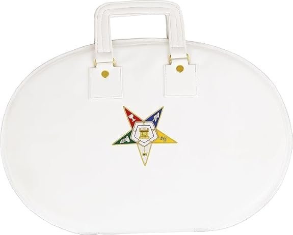 Masonic OES Chain Collar Case Soft Padded Lining With Handmade Logo, White