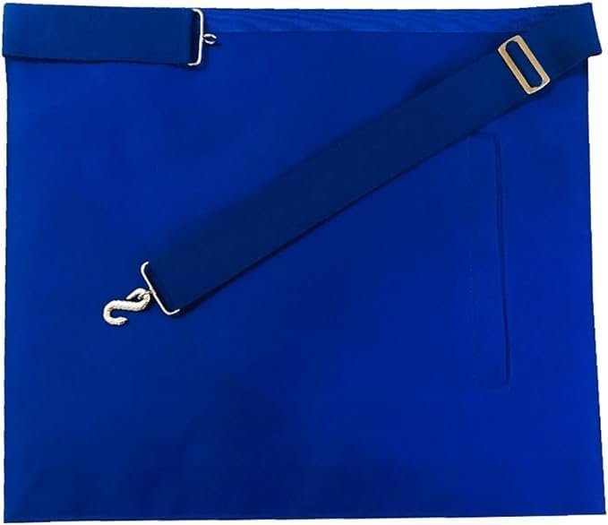 Masonic Regalia Blue Lodge Junior Deacon Officer Apron Machine Embroidered Wreath, Silver