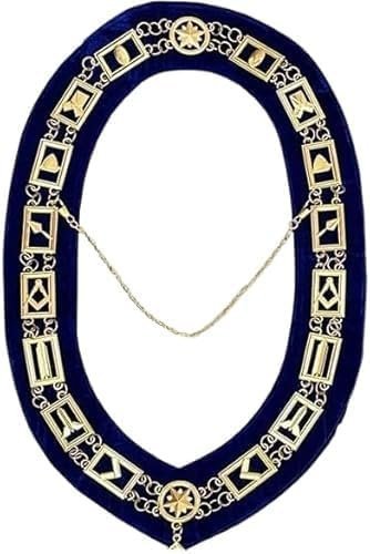 Masonic Regalia Blue Lodge Chain Collar Gold Chain And Blue Backing