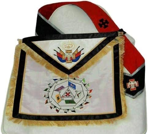 Masonic Scottish Rite 32nd Degree Master of the Royal Secret regalia Apron + Purple Sash, free size