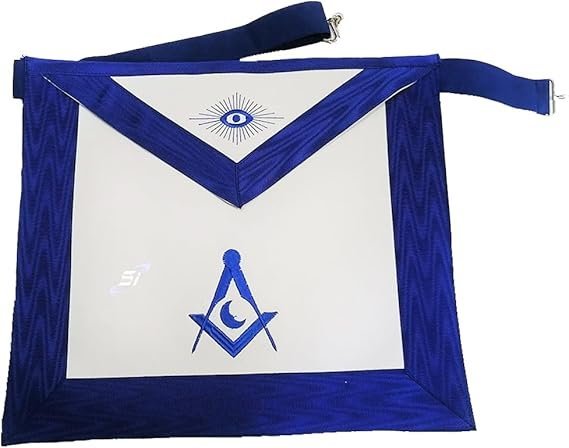 Masonic Regalia Blue Lodge Junior deacon officer Apron Set- Blue Lodge Officer Apron, Chain Collar, Jewel and Glove Set
