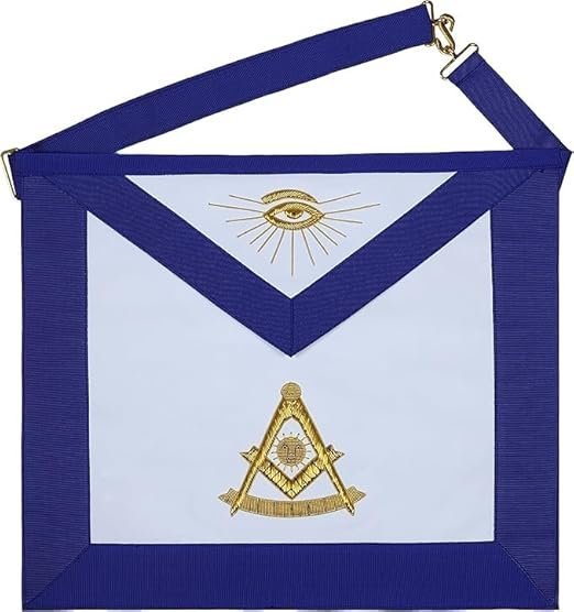 Masonic Regalia Past Master Apron 100% Lambskin White Leather Hand Embroidered Past Master Apron