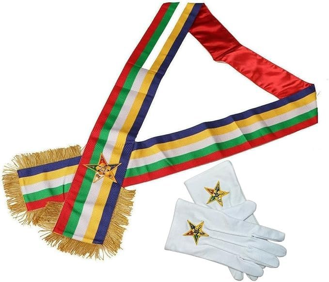 OES Sash Masonic Order of Eastern Star Sash – Five Colors Cotton Gloves Set