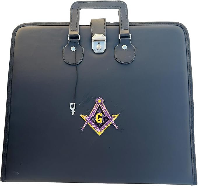 Masonic Black Master Mason Soft Apron Case – Blue Lodge MM/WM Provincial Elegant Embroidery Case