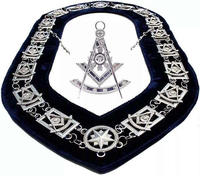 Masonic Past Master Chain Collar Silver With free Jewel – Masonic Chain Collar