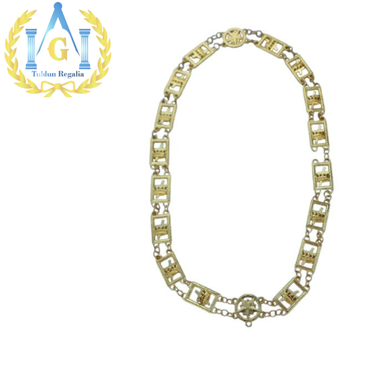 Masonic Regalia Knight Templer Gold Plated Chain Collar