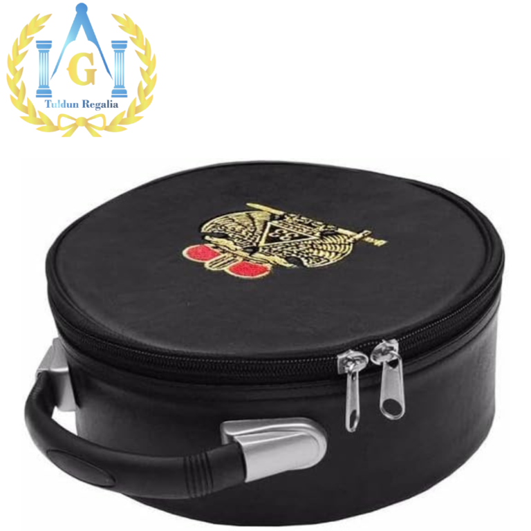 Masonic Scottish Rite Double-Eagle 33 Degrees Hat/Cap Case black leather