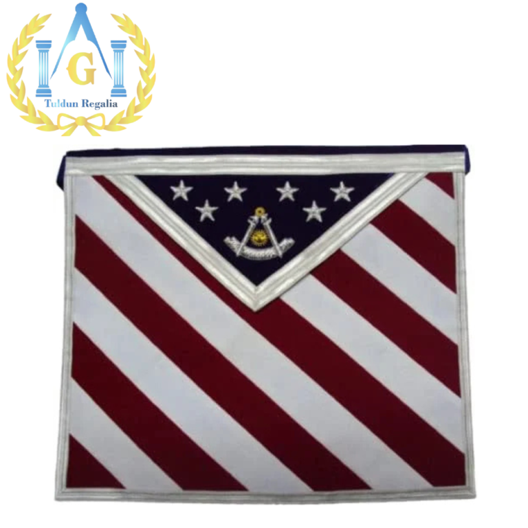 Hand Embroidered Masonic U.S Past Master Apron