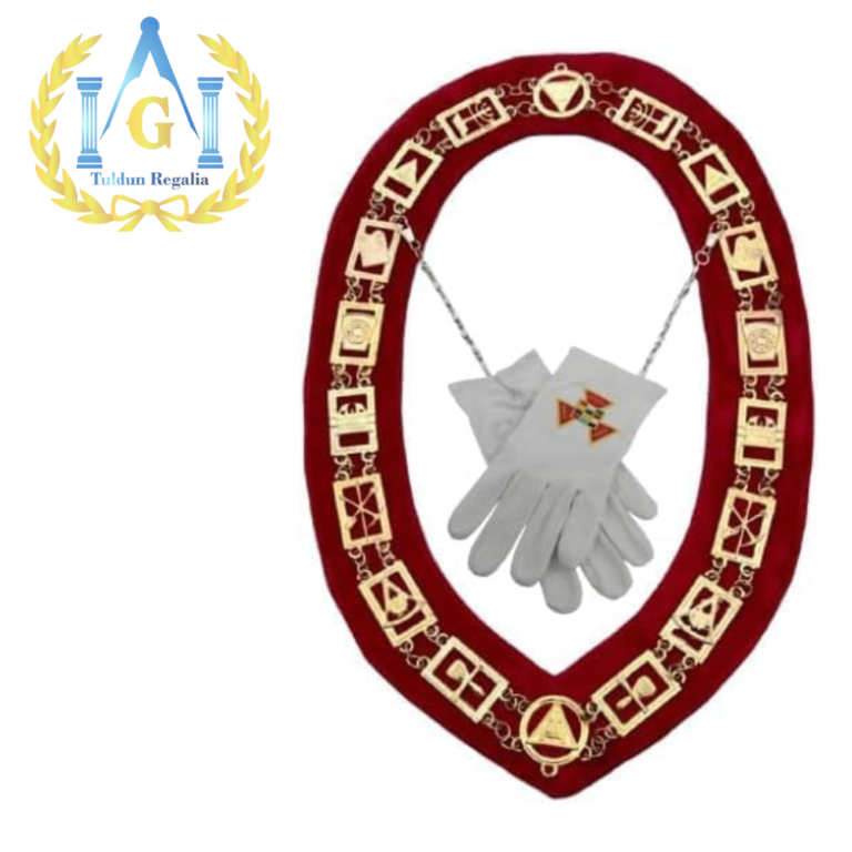 Masonic Regalia Royal Arch Gold-Plated Chain Collar + free Gloves A2