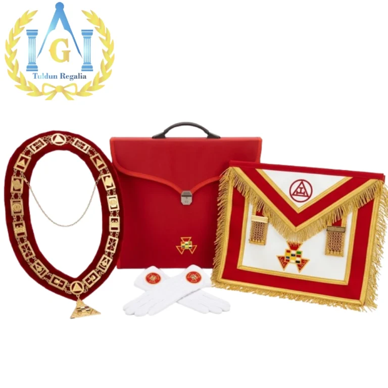 Masonic Royal Arch Past High Priest  Set PHP Apron, Chain collar, Case and Gloves