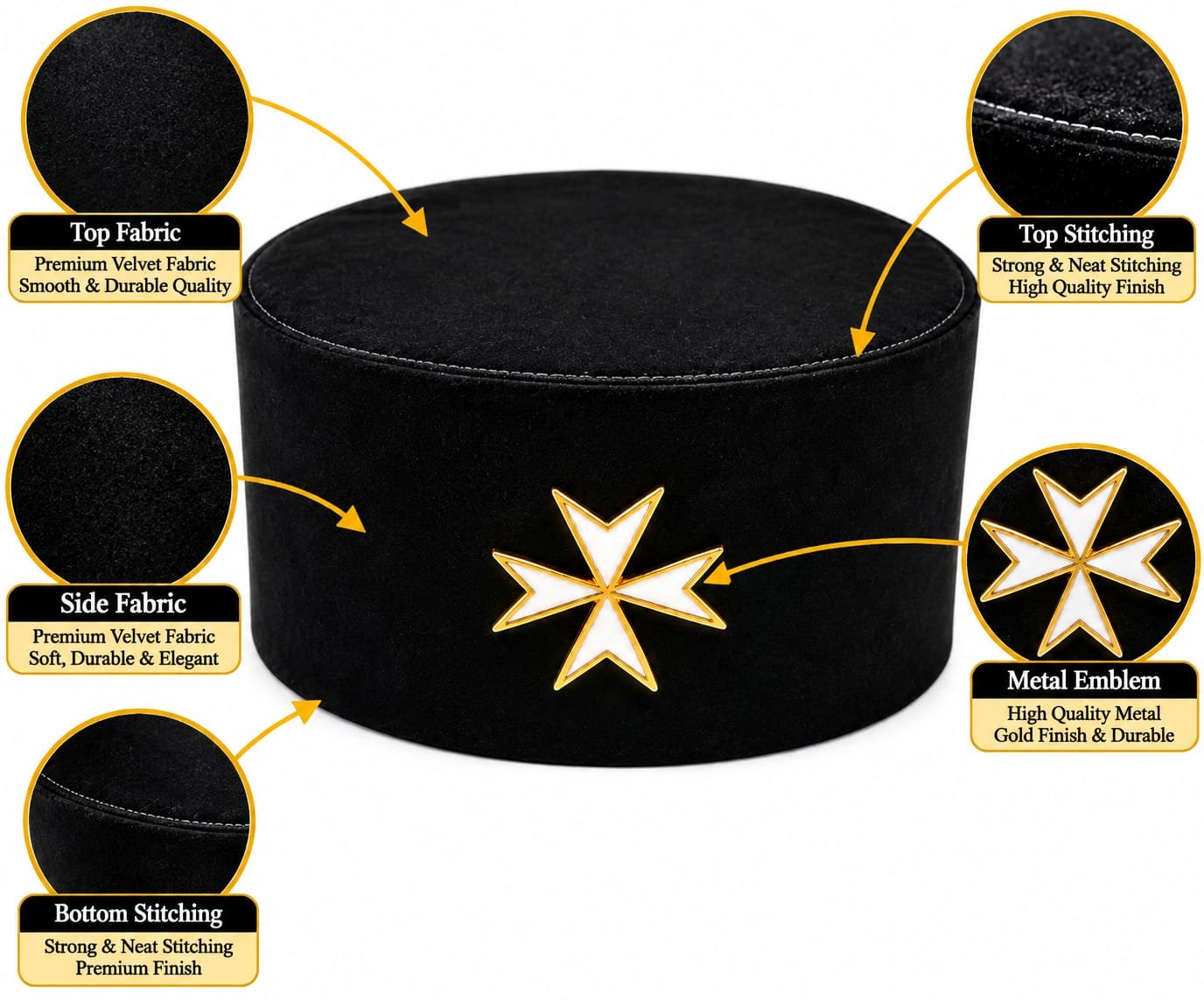WhatsApp Image 2026-10-13 at 6.11.19 PM Masonic Knight Black Cap