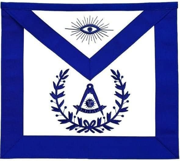 Masonic Past Master Apron With Wreath Blue