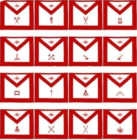 Masonic Regalia Free Masons Masonic Scottish Rite Officer Aprons Embroidered – Set of 12