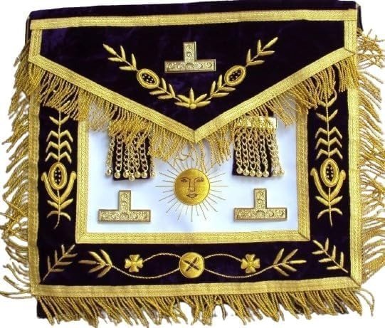 Masonic Regalia Grand past Master Apron Purple Velvet Hand Embroidery