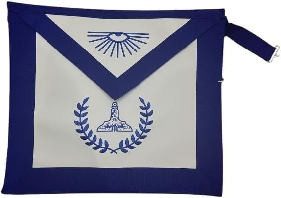 Masonic Regalia Blue Lodge Senior Warden Officer Apron Machine Embroidered Wreath (Customizable)