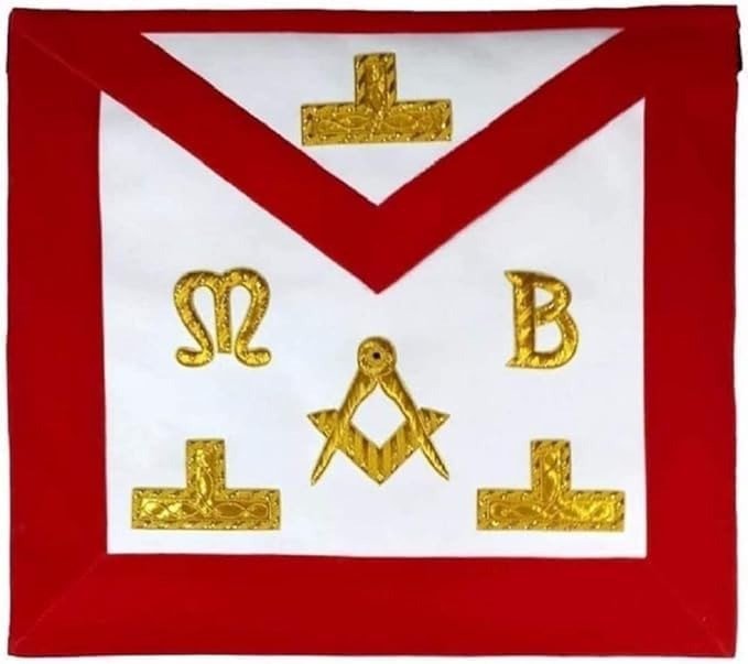 Regalia Lodge Masonic Hand Embroidered Bullion & Wire Made Master Mason Red Apron (Lambskin)