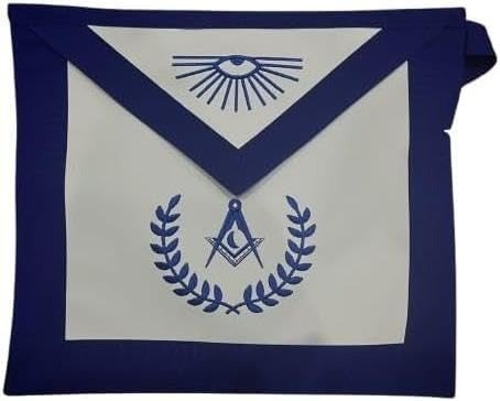 Masonic Regalia Blue Lodge Junior Deacon Officer Apron Machine Embroidered Wreath (Customizable)