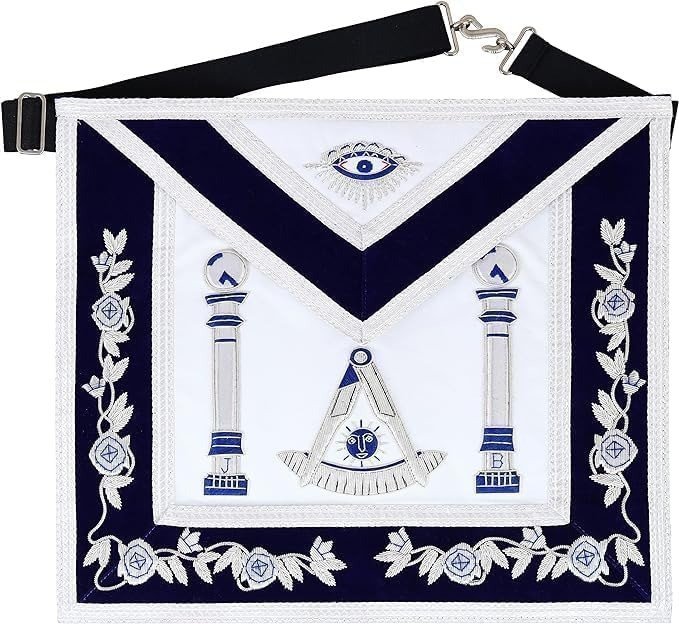 Masonic Past Master Mason 100% Lambskin Apron – Hand made Bullion Threads Embroidered Apron.