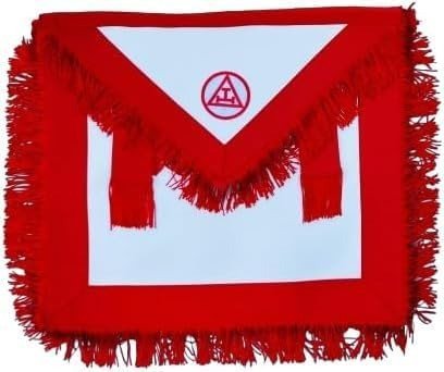 Masonic Regalia Royal Lodge Arch Member Chapter Apron – Royal Arch Mason Red Fringe Apron With Fringe Tassels